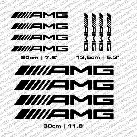 Set of 12 Mercedes-Benz AMG Sticker Decals