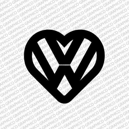 VW Heart Decal